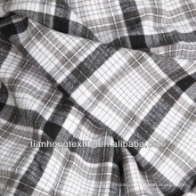 100% Cotton White and Black Check Plain Plaid Flannelet Fabric